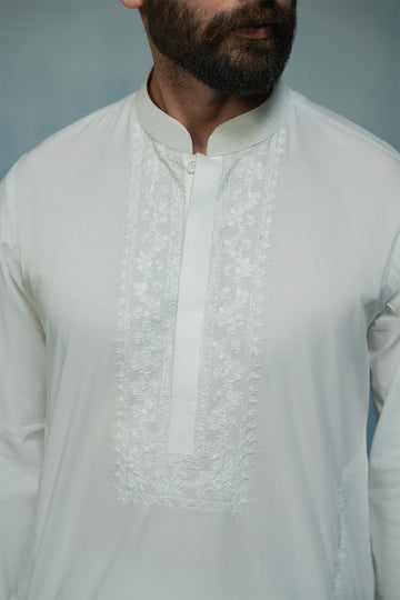 'White' Embroidered Kurta Pajama